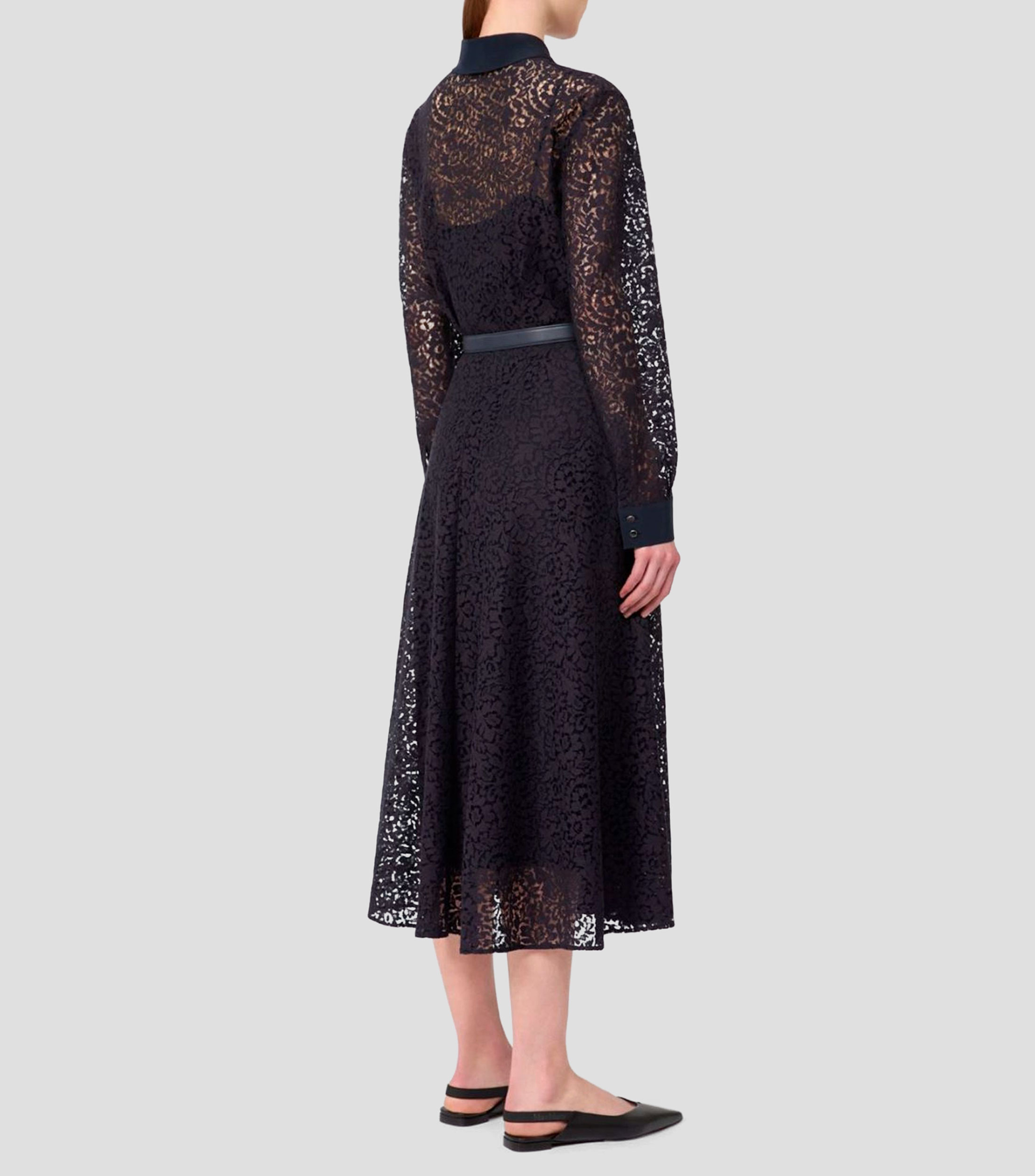 Vestido largo manga larga sólido Mujer